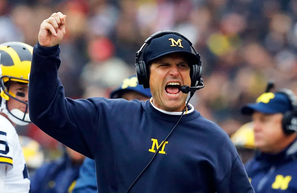 college football coach jim harbaugh