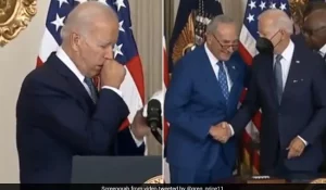 WATCH: Joe Biden Does His Best to Spread Covid During Signing of Inflation Reduction Act