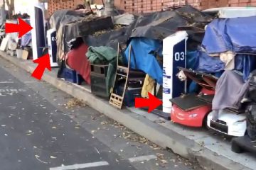 los angeles charging station buried in trash