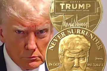 trump mugshot gold coin