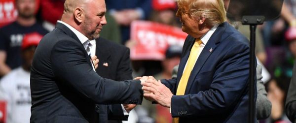 dana white shaking hands with donald trump