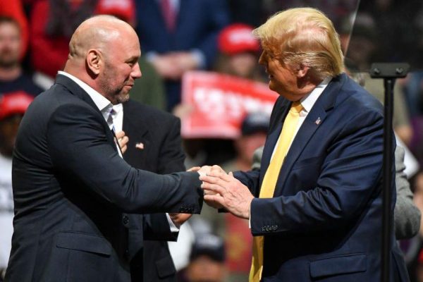 dana white shaking hands with donald trump