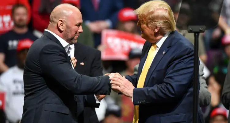 dana white shaking hands with donald trump