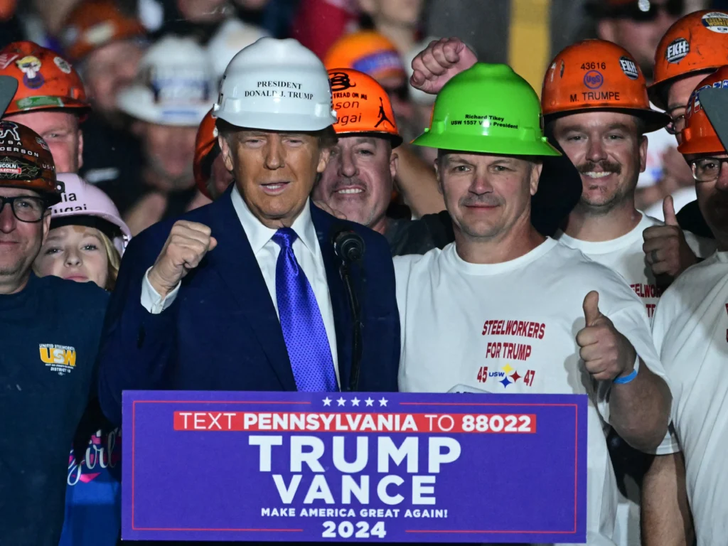 trump with steelworkers