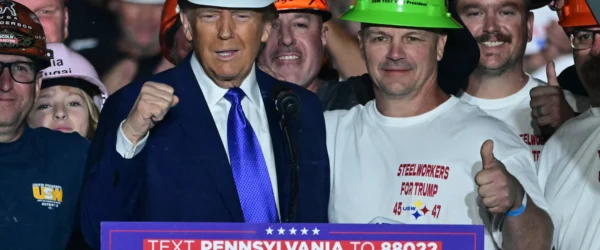 trump with steelworkers