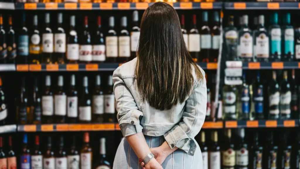 woman shopping for alcohol