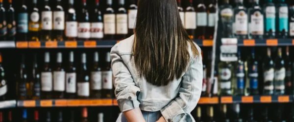 woman shopping for alcohol