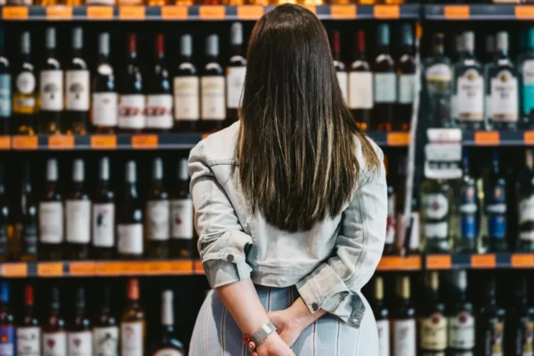 woman shopping for alcohol