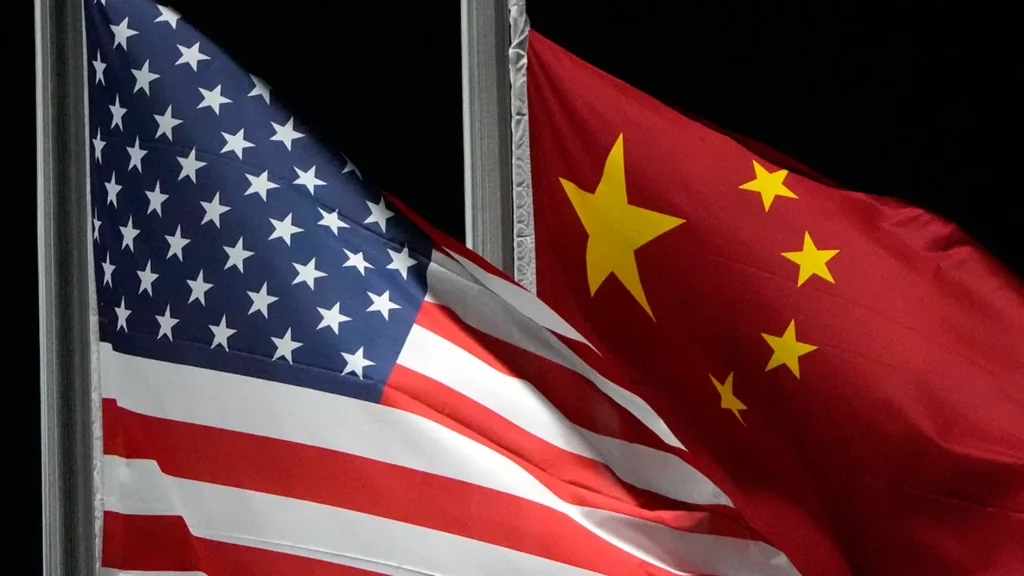 usa china flags
