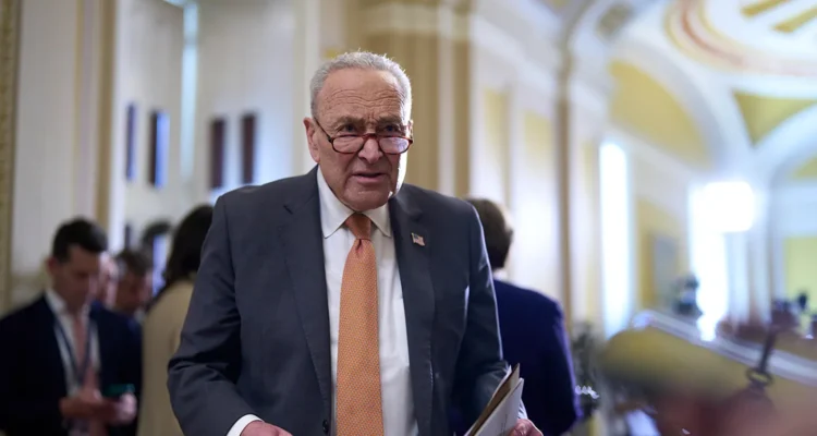 chuck schumer with glasses on