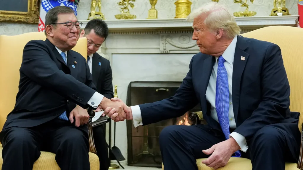 trump shaking hands