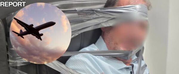 airplane passenger duct taped to seat and arrested