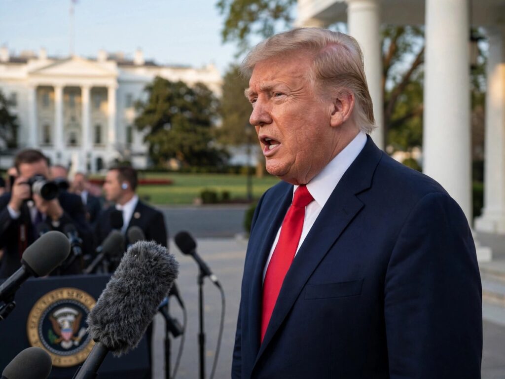 President Donald Trump discusses reports about White House Chief of Staff Susie Wiles
