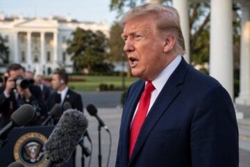 President Donald Trump discusses reports about White House Chief of Staff Susie Wiles