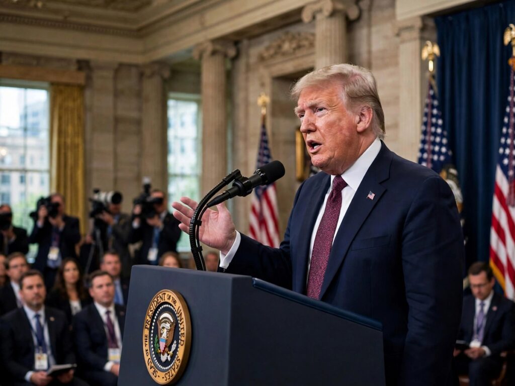 President Trump discussing a more than $400 million midterm campaign effort